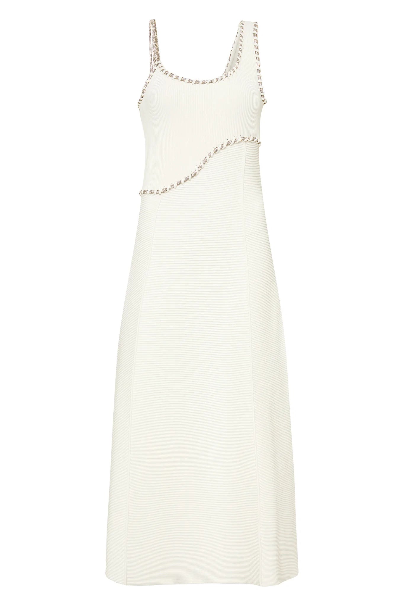 Carve Abstract Knit Midi Dress - Ivory