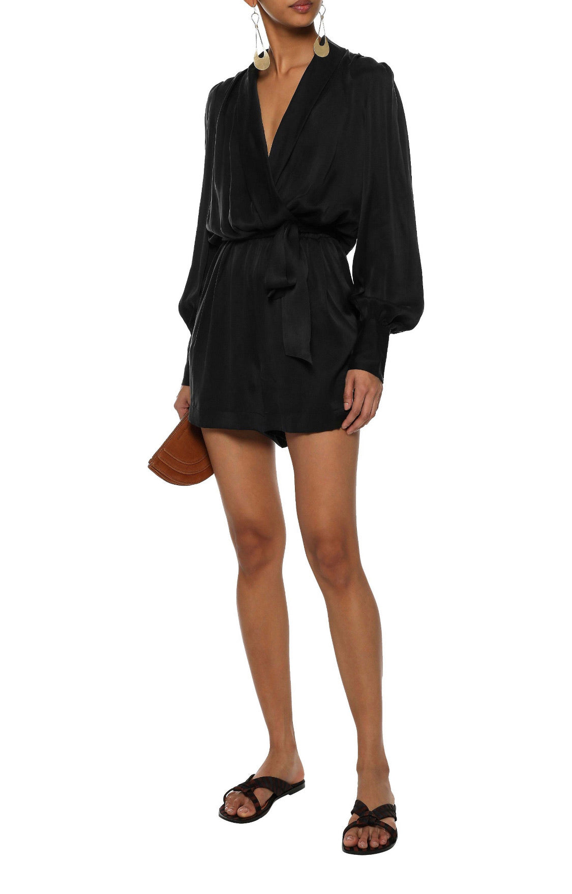 Wrap Playsuit - Black