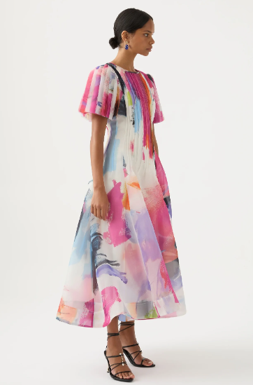 Nova Pleated Midi Dress