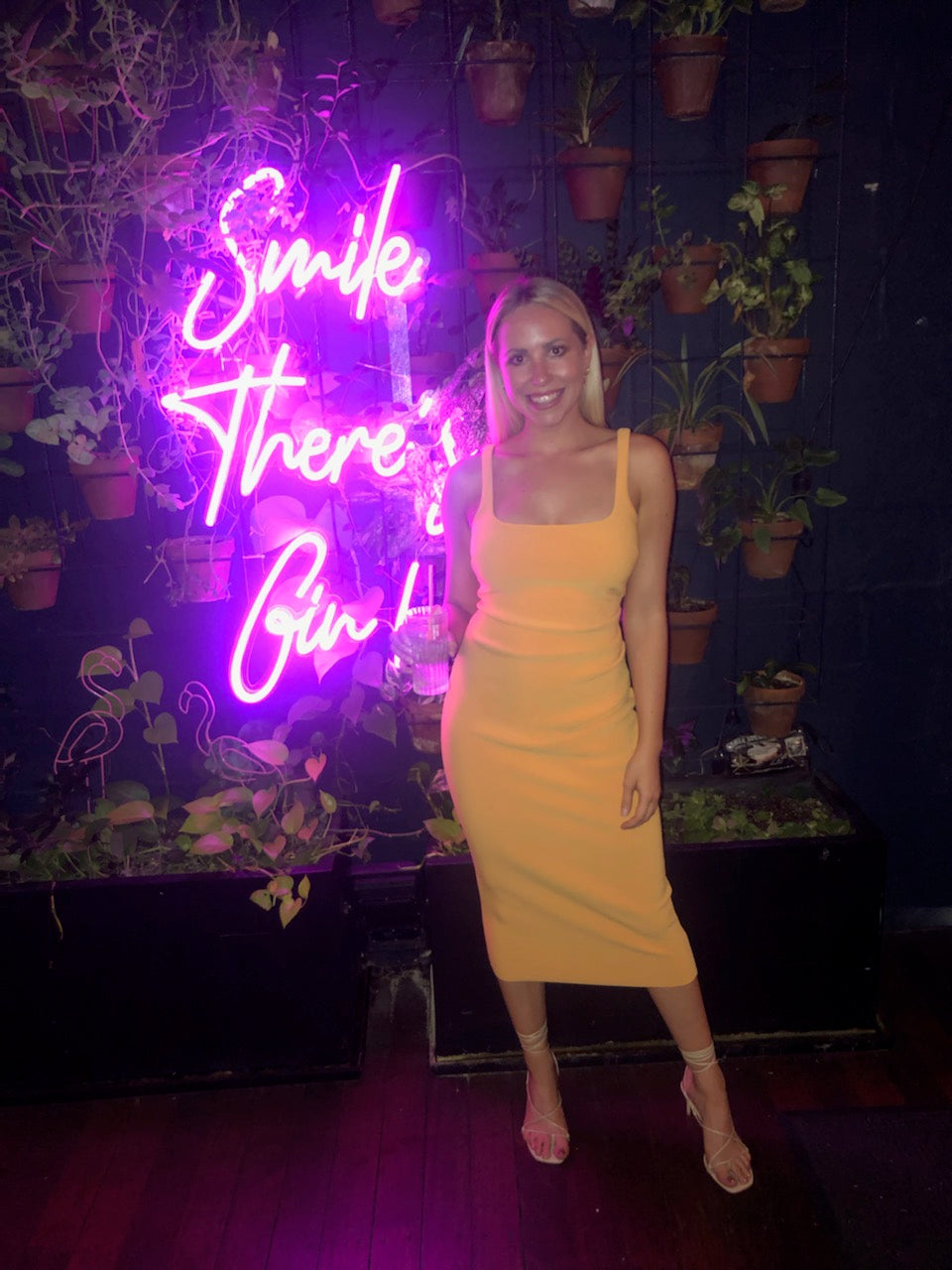 Karina Tuck Midi Dress - Tangerine