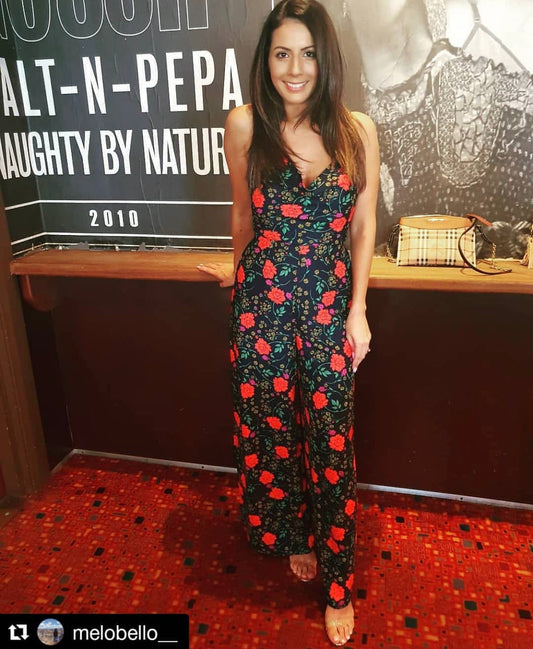 Hana Pantsuit - Navy Floral