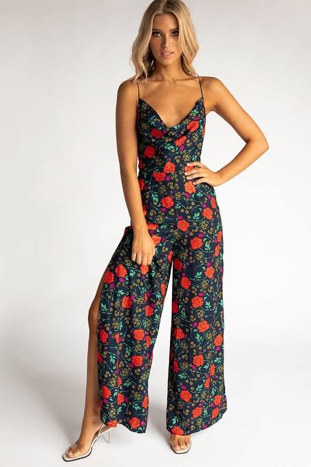 Hana Pantsuit - Navy Floral